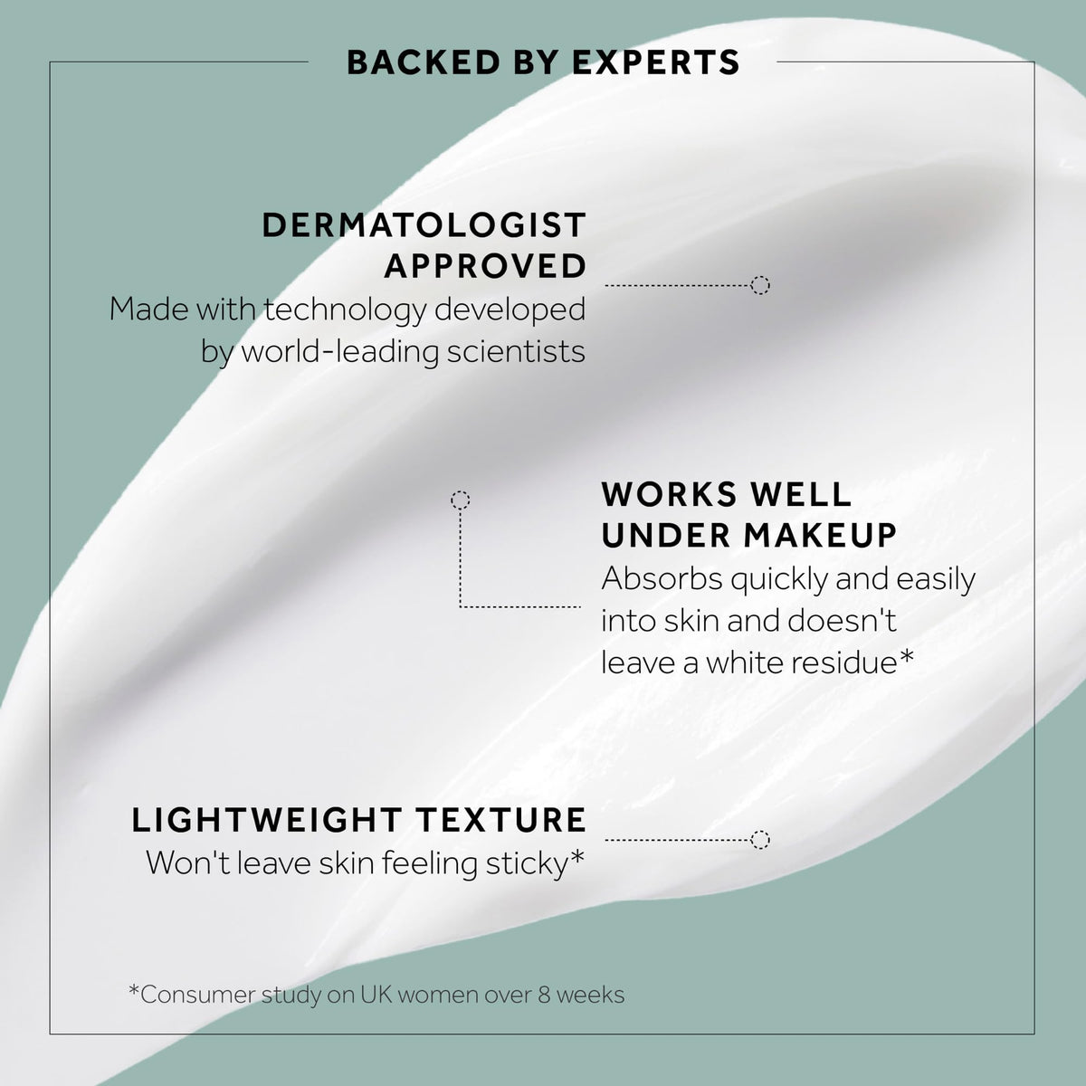 Close-up of No7 Future Renew Face Serum texture on a fingertip