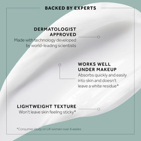 Close-up of No7 Future Renew Face Serum texture on a fingertip