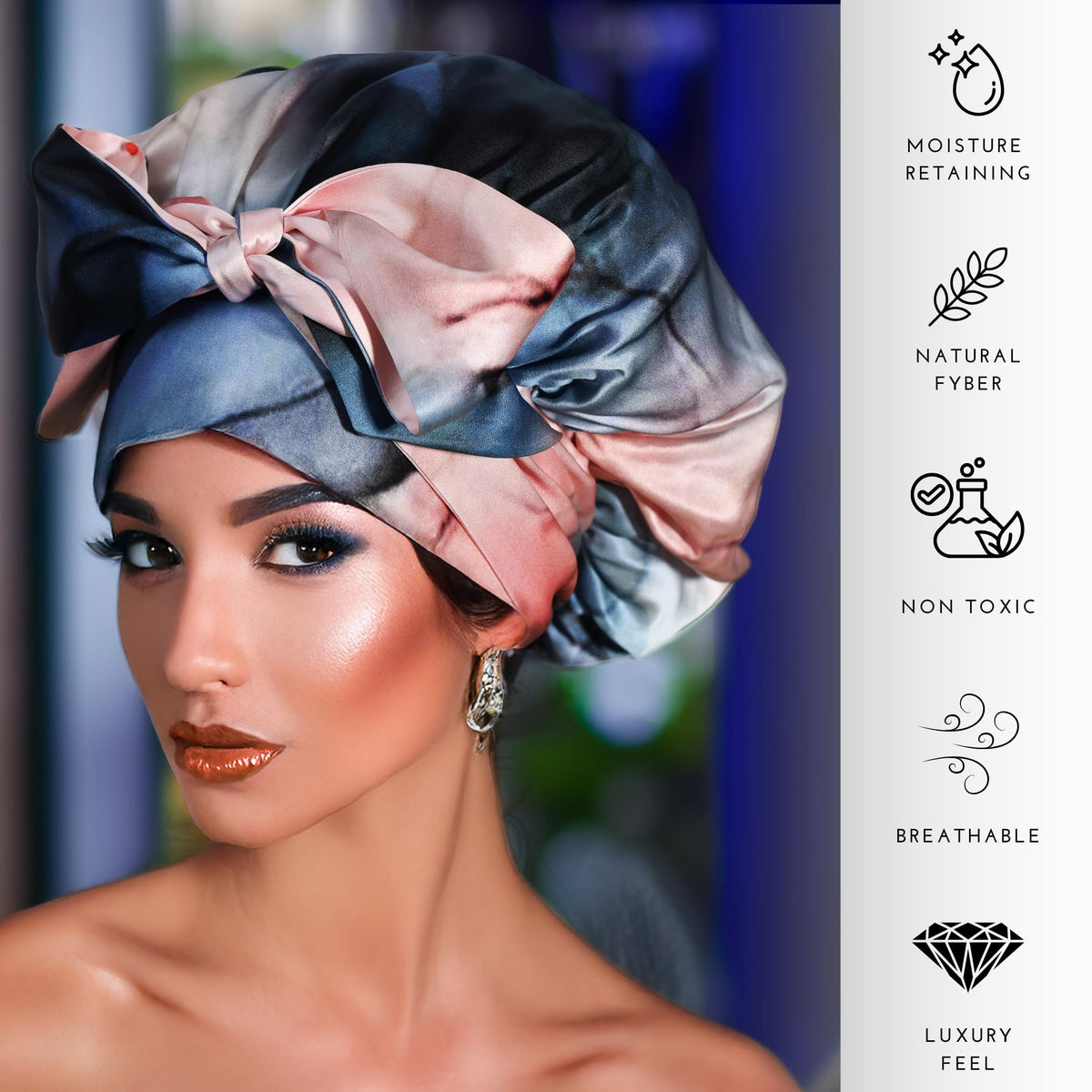 Close-up of Nochka Fashion silk bonnet texture