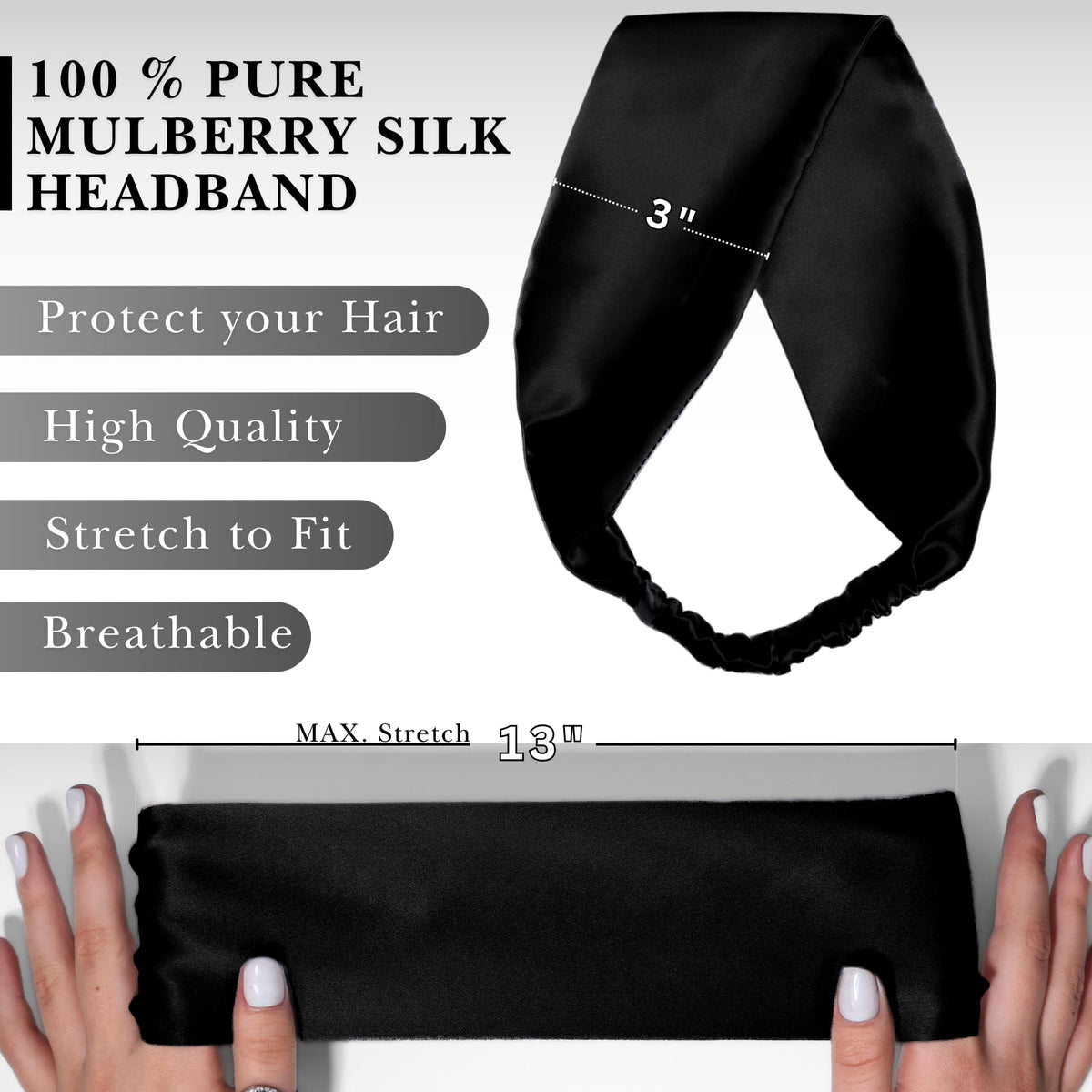 Close-up of Nochka Fashion silk headband interior lining
