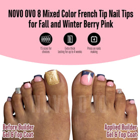 Close-up of NOVO OVO French Tip Toe Nail Tips