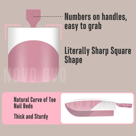 Close-up of NOVO OVO French Tip Toe Nail Tips showing pastel colours
