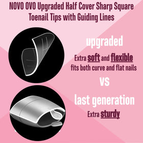 Close-up of NOVO OVO Soft Gel Toe Nail Tips showing size options