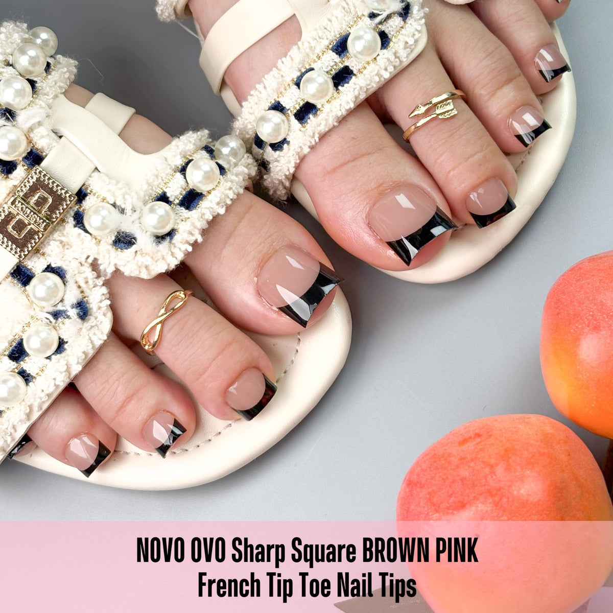 Close-up of NOVO OVO soft gel toenail tips