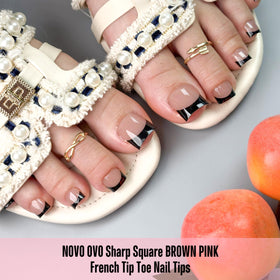 Close-up of NOVO OVO soft gel toenail tips