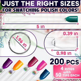 Close-up of Novsix nail swatch sticks showing colour samples
