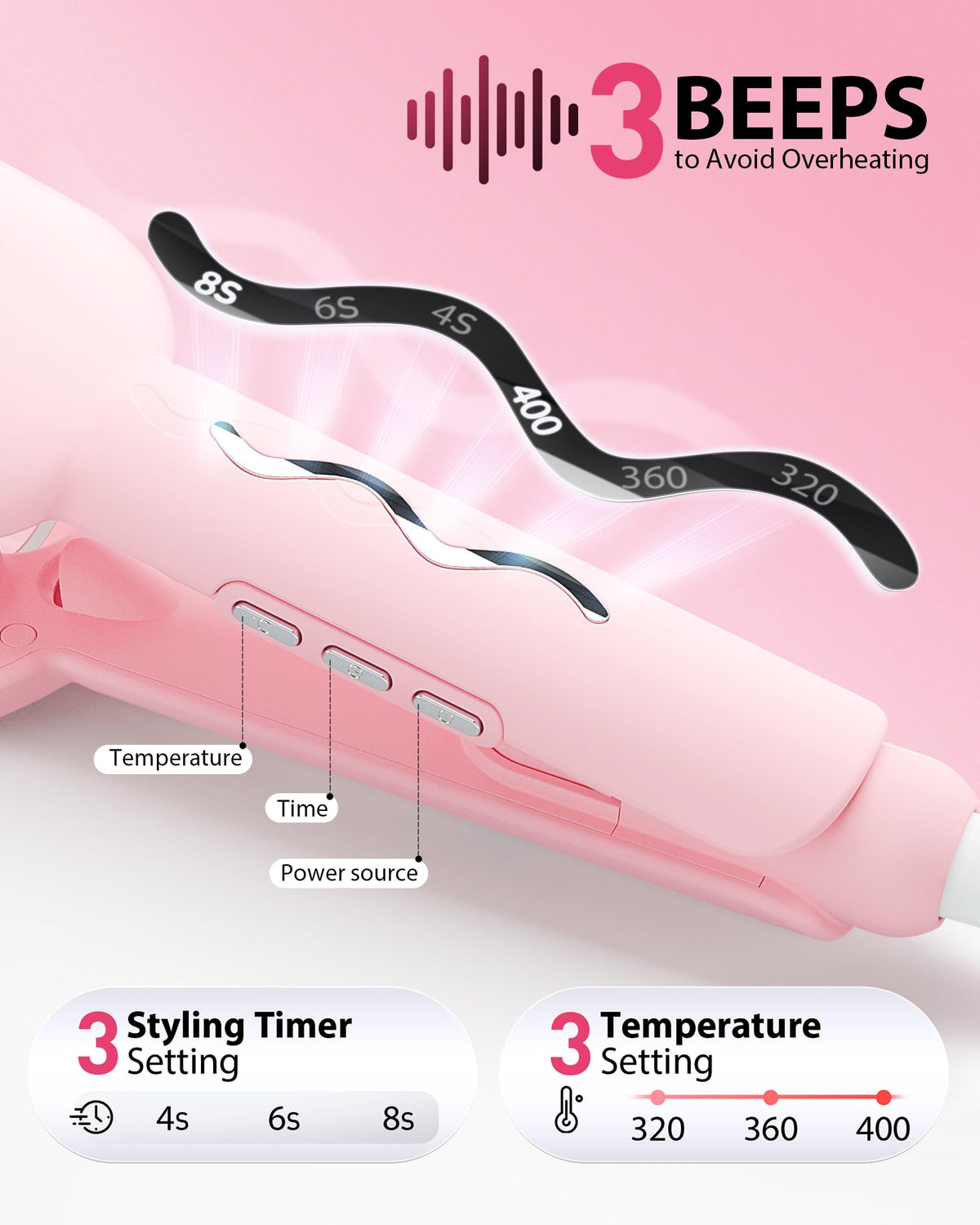 Close-up of NOVUS Curling Iron ceramic barrel