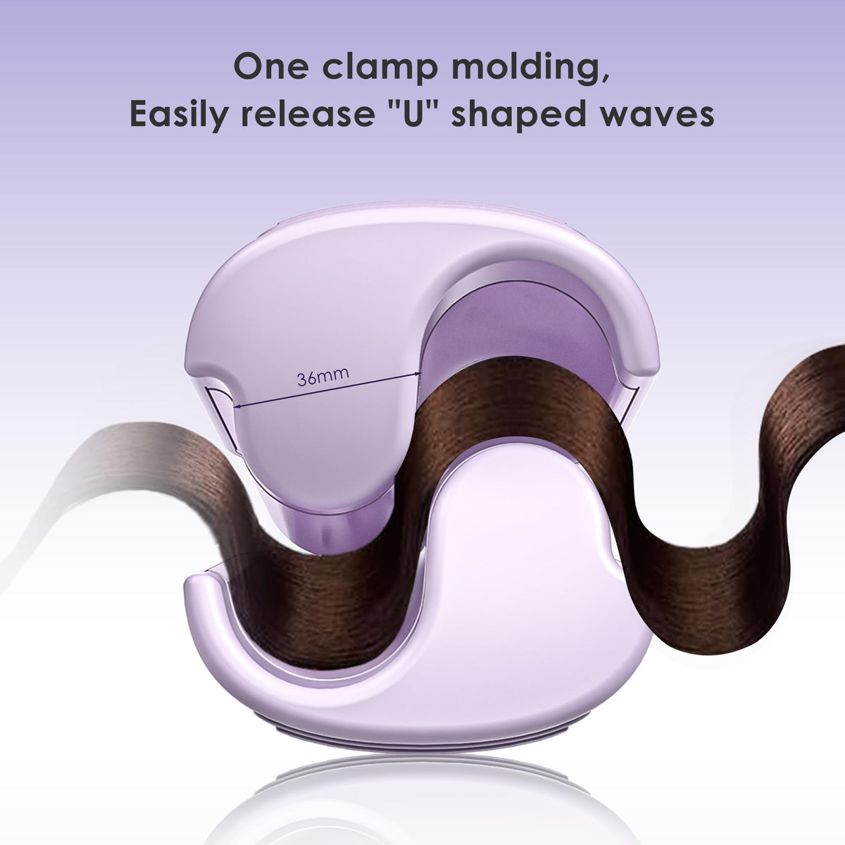 Close-up of NOVUS Curling Iron's ceramic barrel and controls