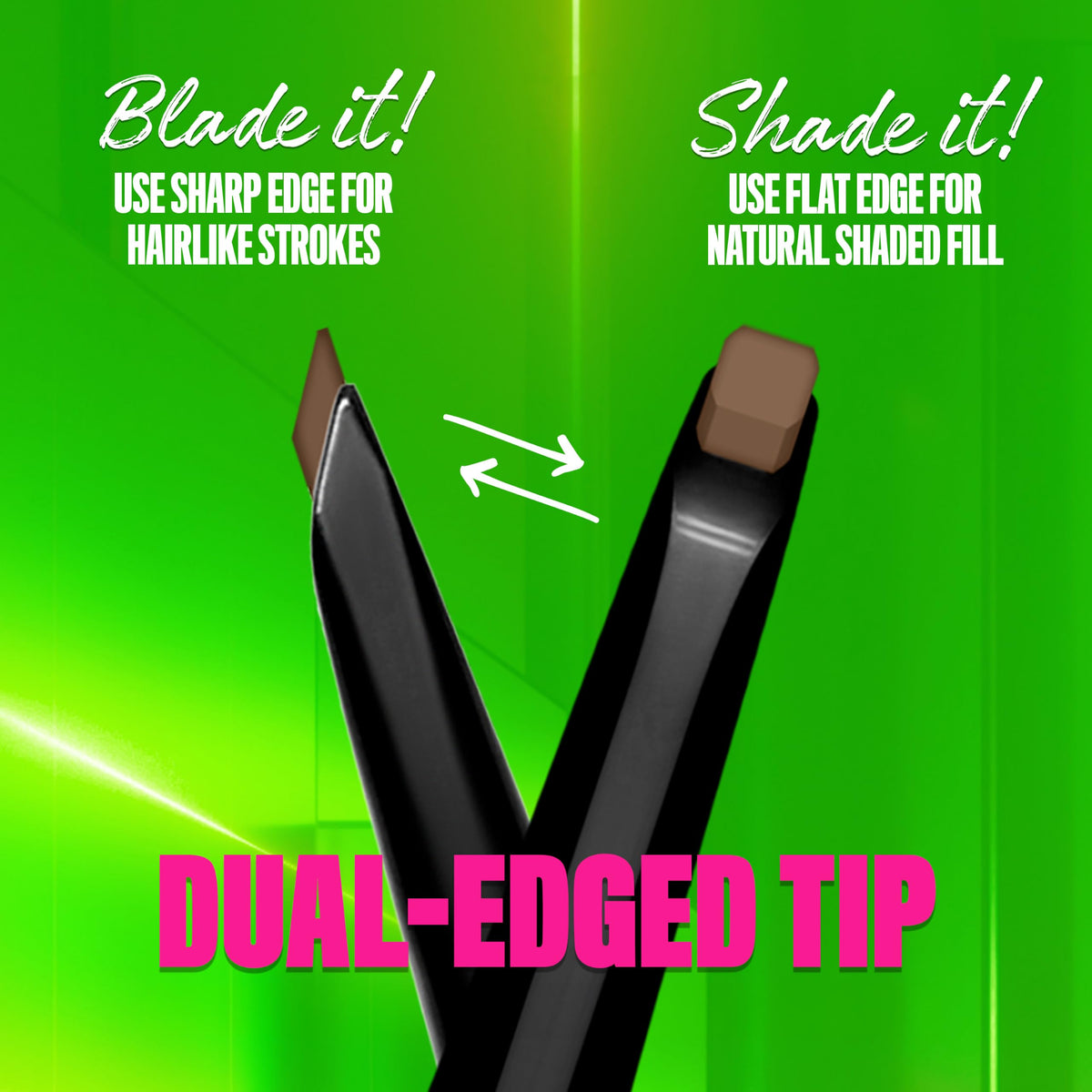 Close-up of NYX Blade & Shade Brow Pencil tip for precise application