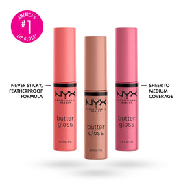 Close-up of NYX Butter Gloss texture showing creamy consistency