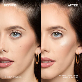 Close-up of NYX Buttermelt Highlighter showing creamy texture