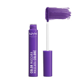 Close-up of NYX Color Mascara wand and brush