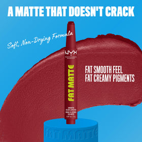 Close-up of NYX Fat Matte Lipstick Berry Smooth showing texture