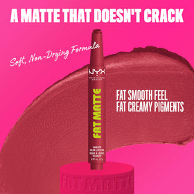 Close-up of NYX Fat Matte Lipstick texture