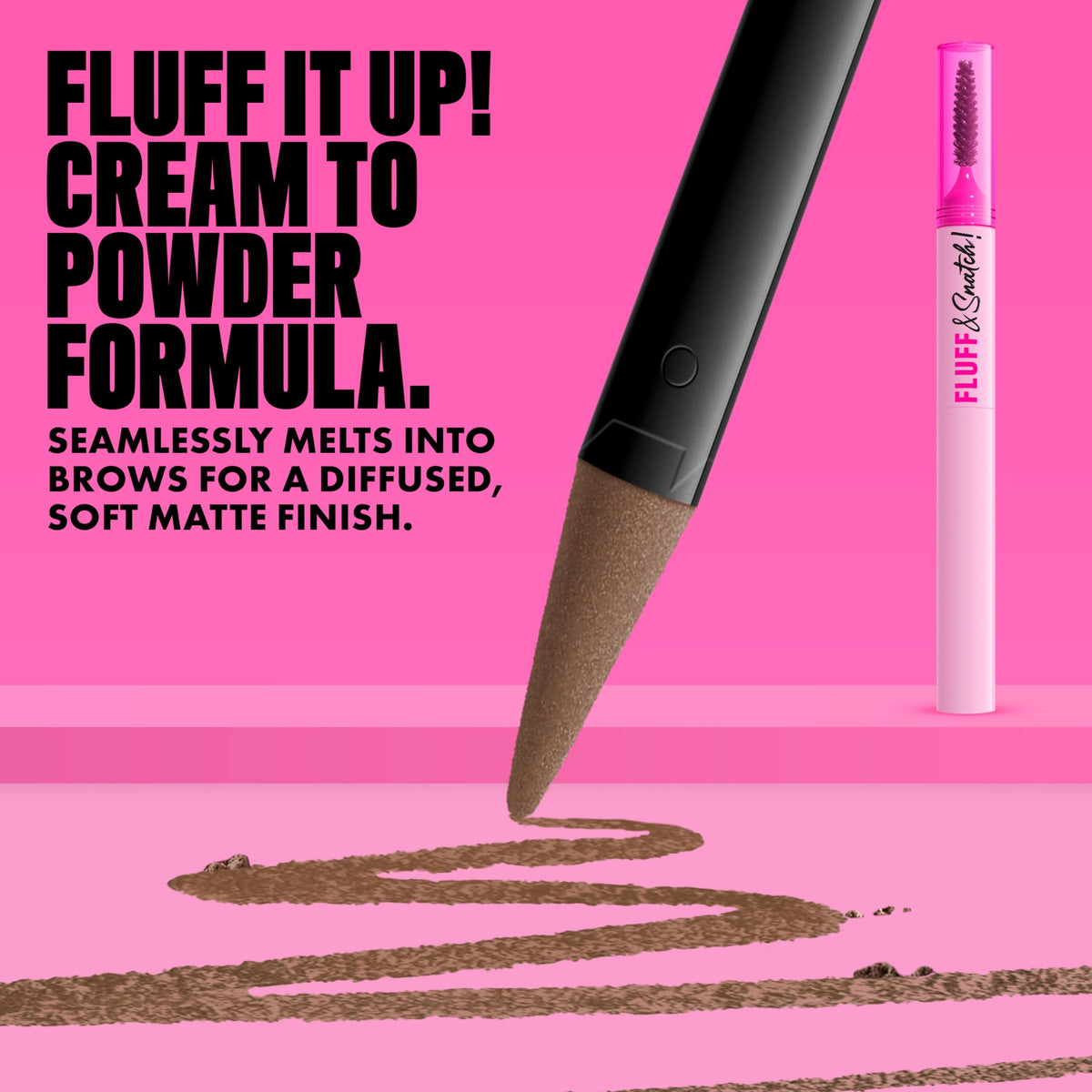Close-up of NYX Fluff & Snatch Brow Powder Pen tip