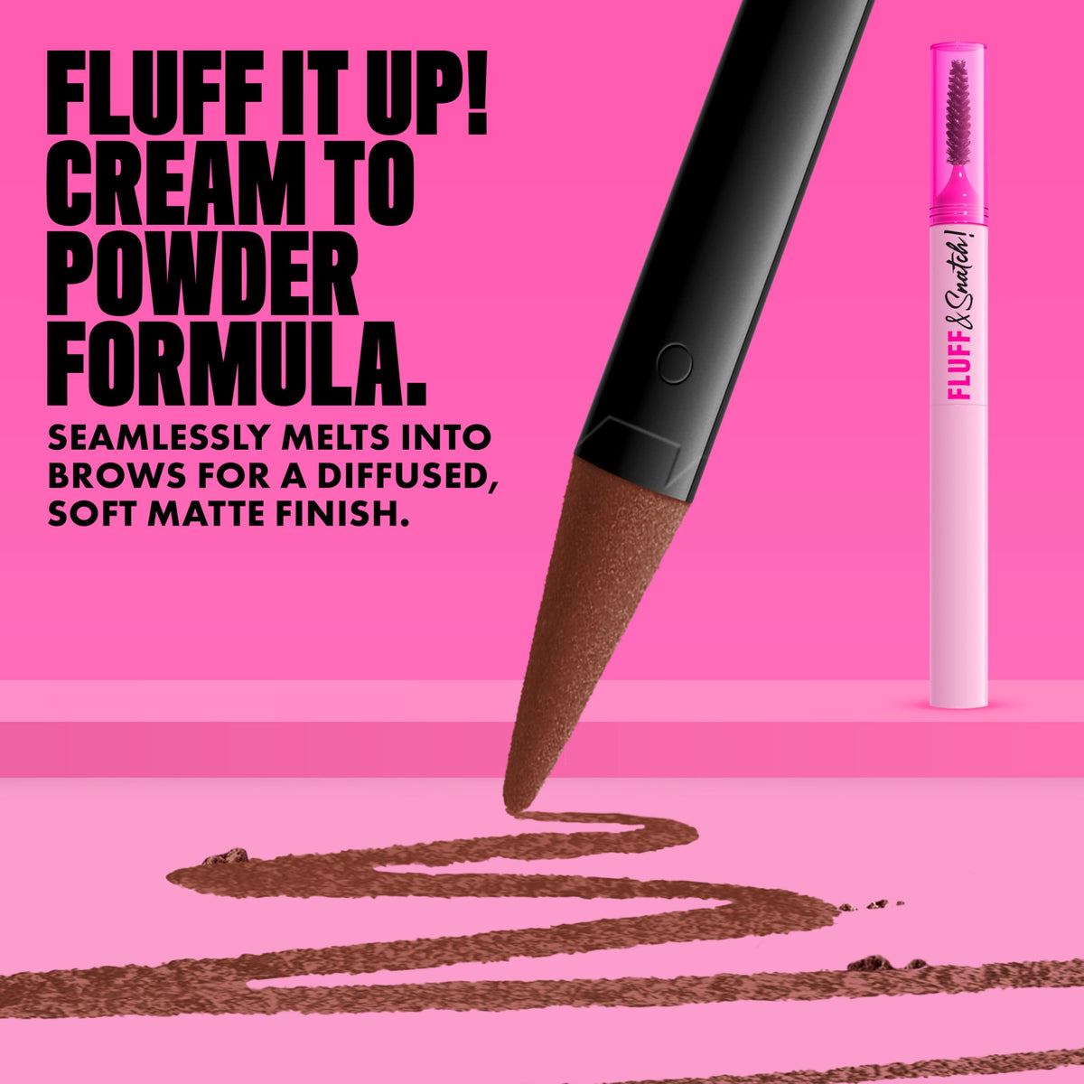 Close-up of NYX Fluff & Snatch Brow Powder Pen tip