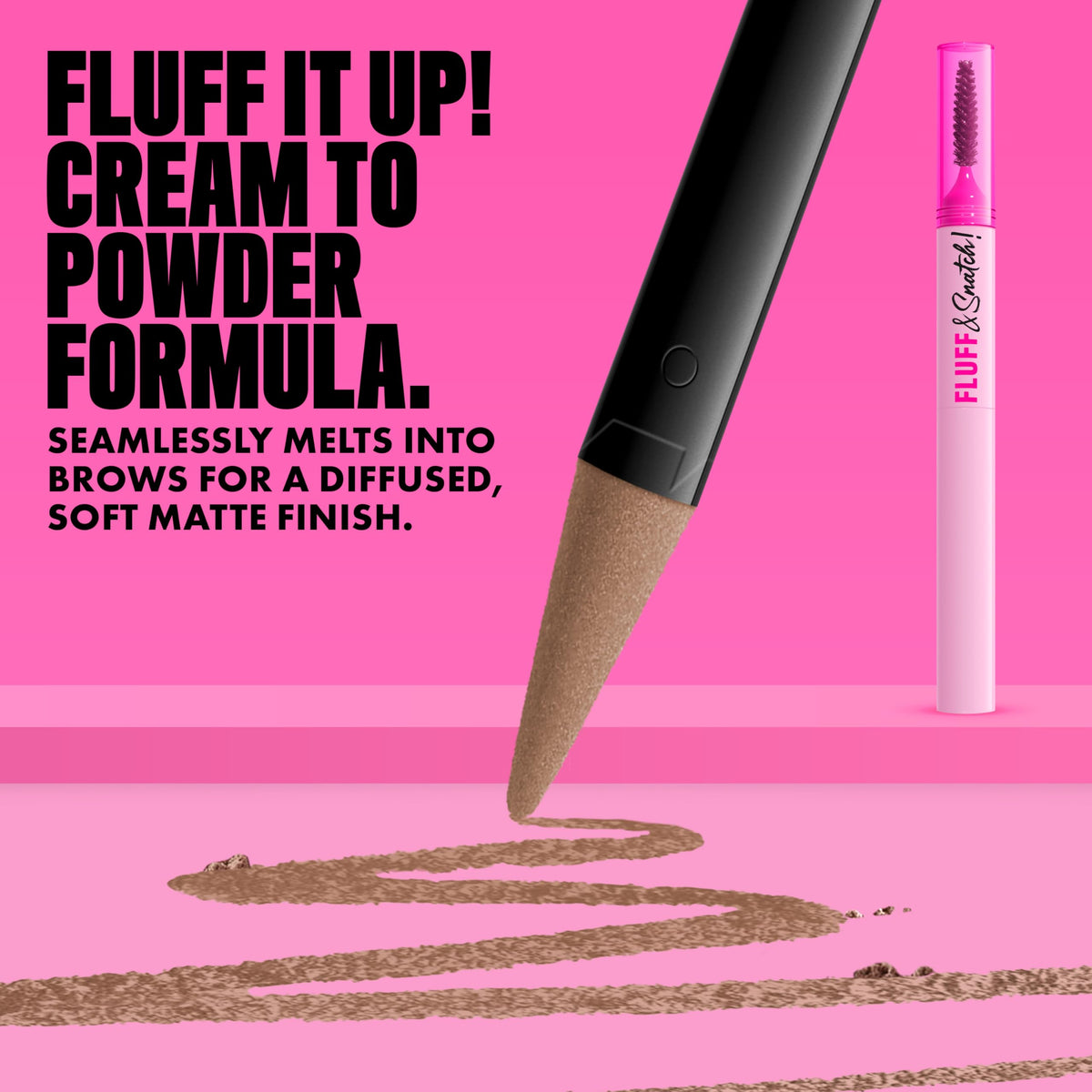 Close-up of NYX Fluff & Snatch Brow Powder Pen tip