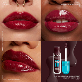 Close-up of NYX Lip IV applicator and product texture