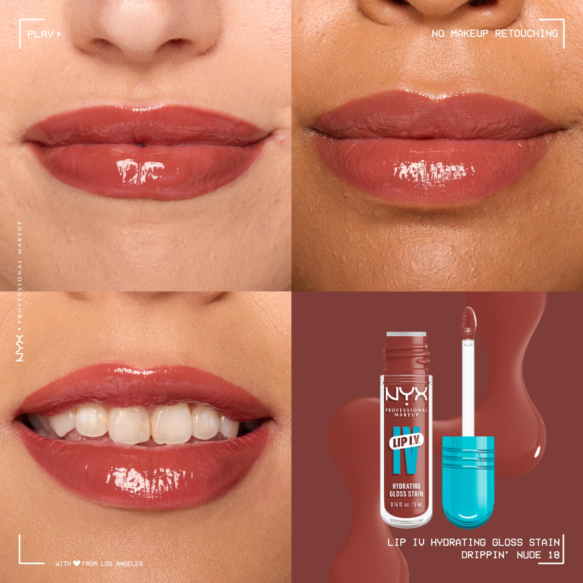 Close-up of NYX Lip IV applicator and texture