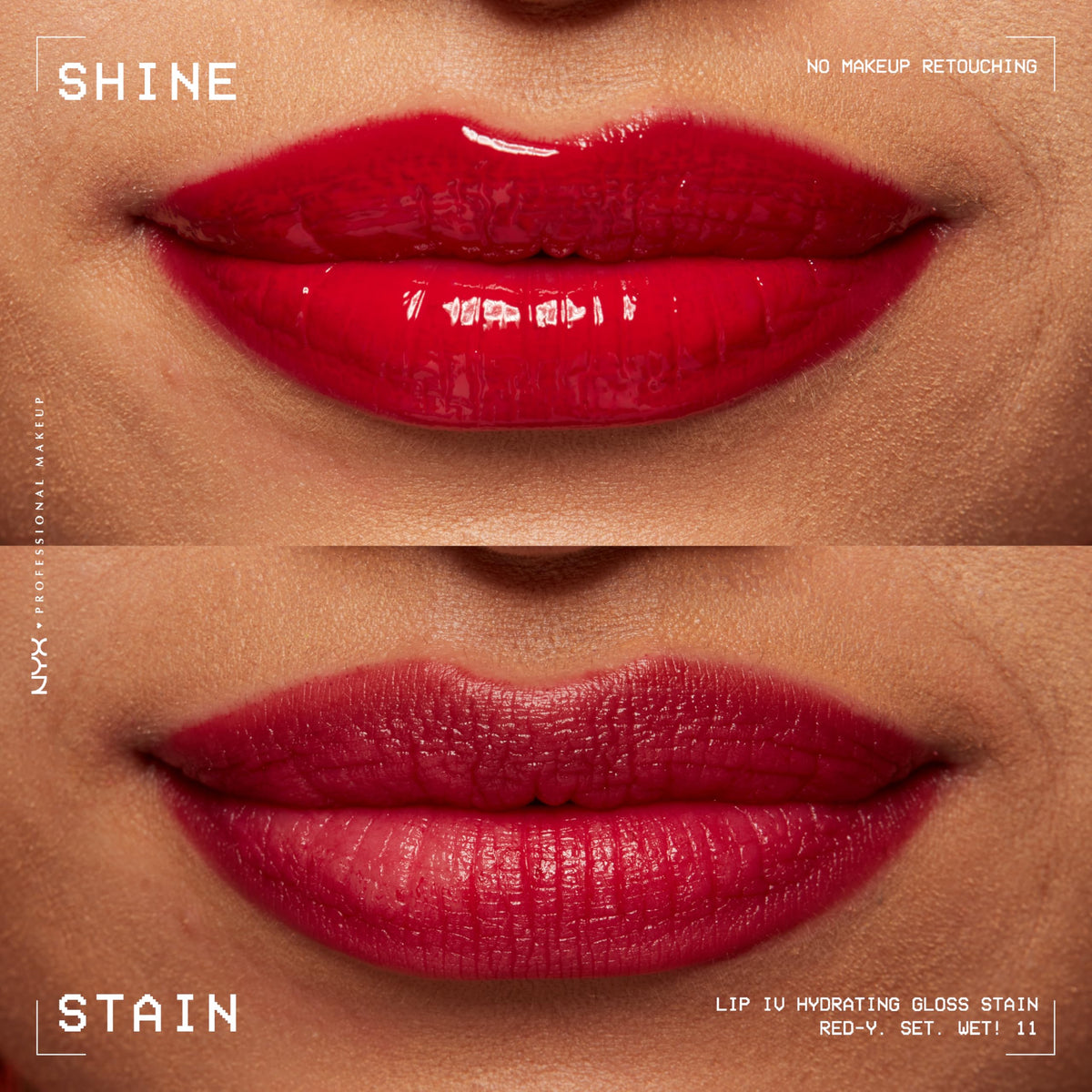 Close-up of NYX Lip IV Hydrating Glossy Lip Stain applicator