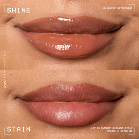 Close-up of NYX Lip IV Hydrating Glossy Lip Stain texture