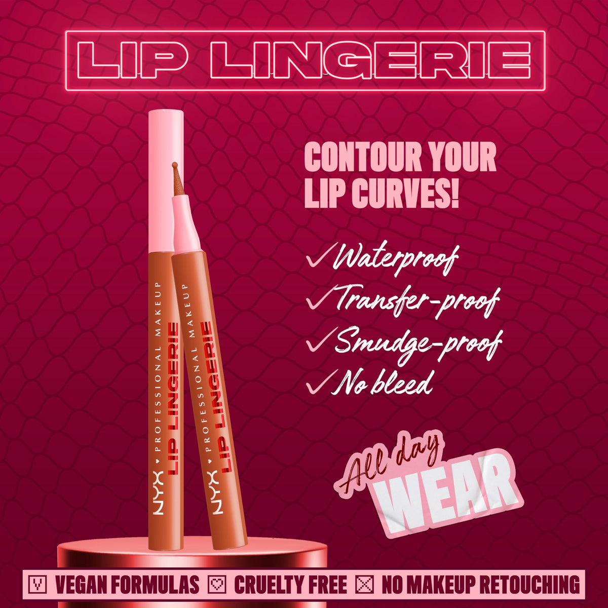 Close-up of NYX Lip Lingerie Liner Stain applicator tip