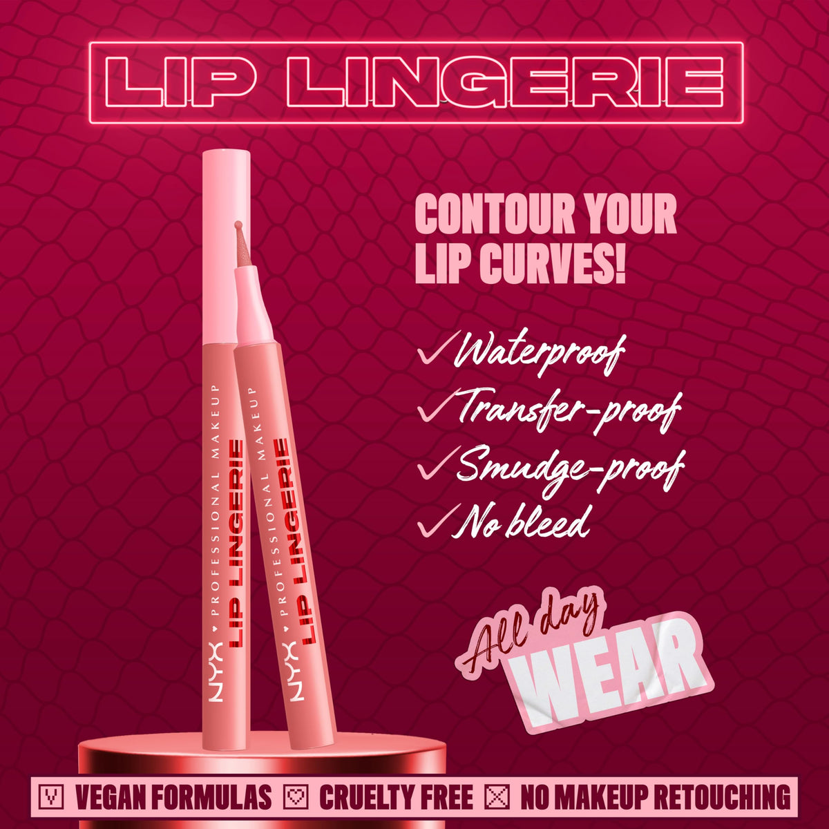 Close-up of NYX Lip Lingerie Liner Stain Cuff Me tip