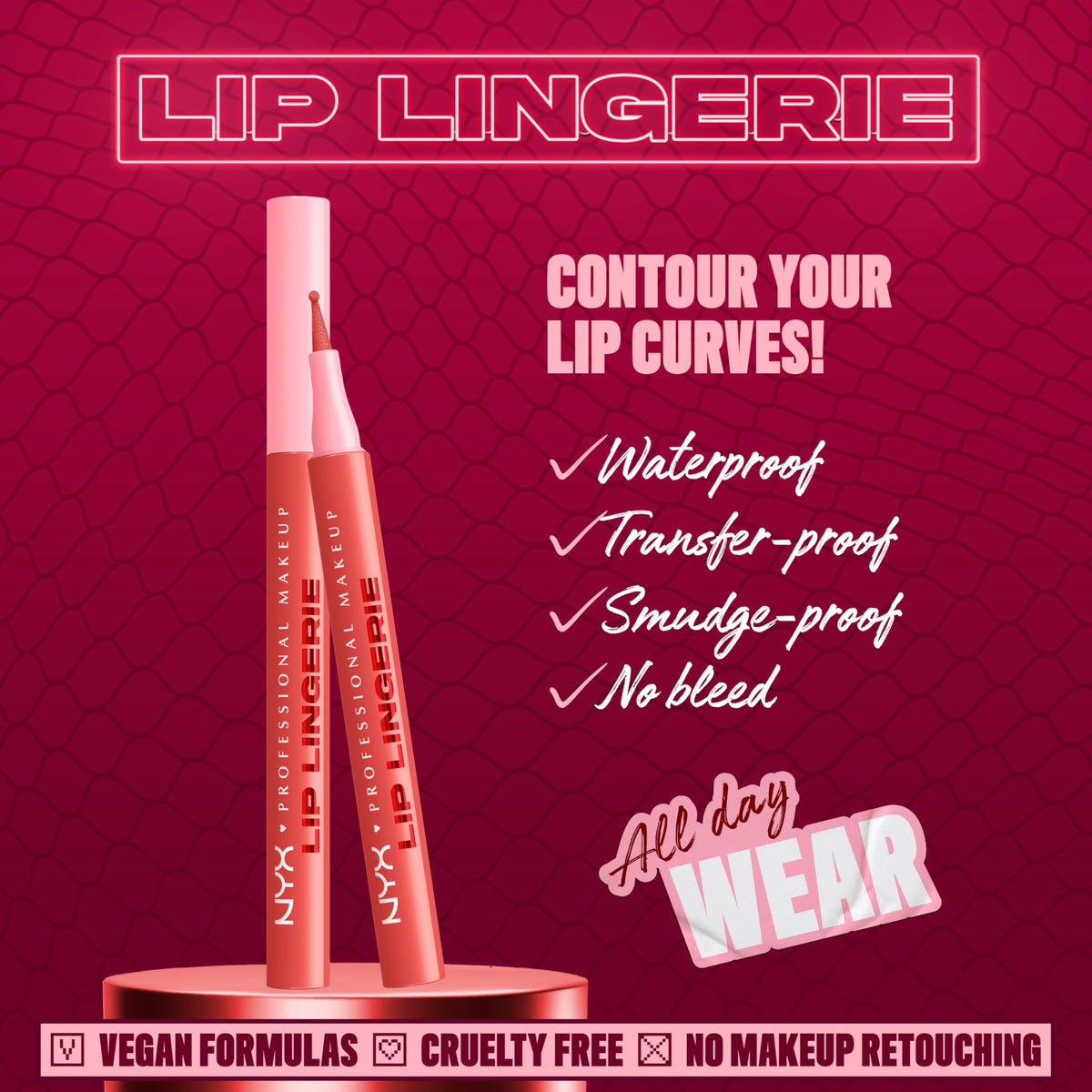 Close-up of NYX Lip Lingerie Sculpting Lip Liner Stain tip