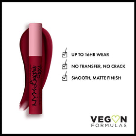 Close-up of NYX Lip Lingerie XXL Matte Liquid Lipstick applicator