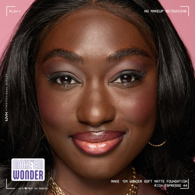 Close-up of NYX Make 'Em Wonder Liquid Foundation bottle