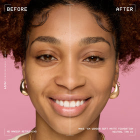 Close-up of NYX Make 'Em Wonder Liquid Foundation texture