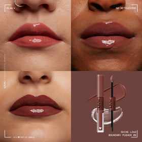 Close-up of NYX Shine Loud Liquid Lipstick Boundary Pusher shade