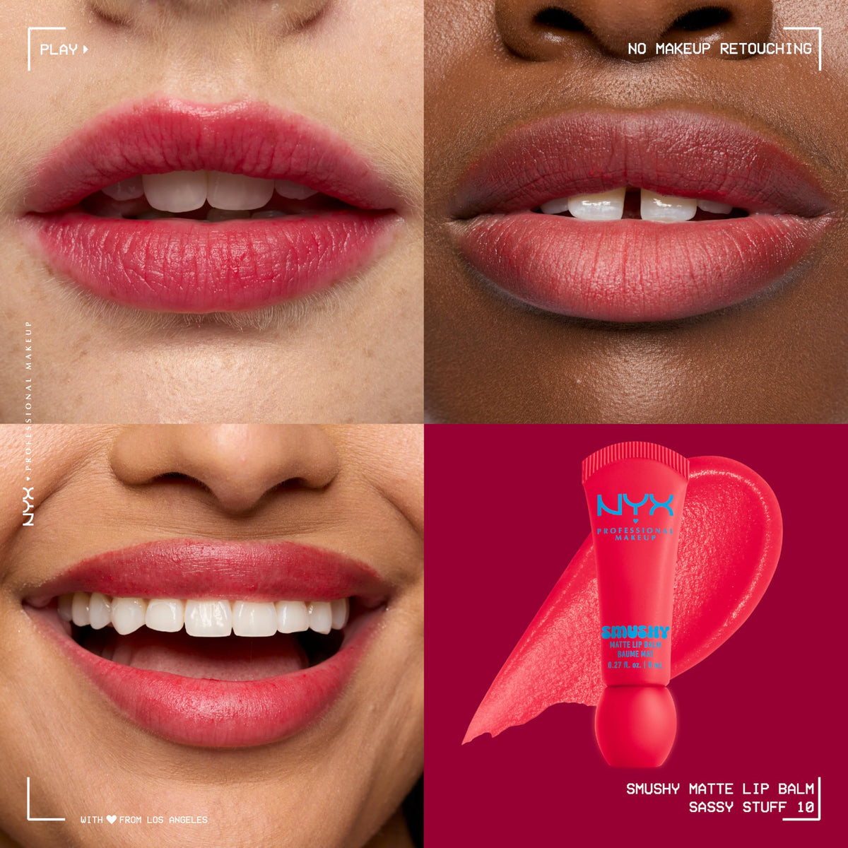 Close-up of NYX Smushy Matte Lip Balm texture