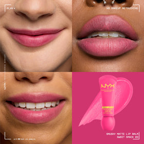 Close-up of NYX Smushy Matte Lip Balm texture