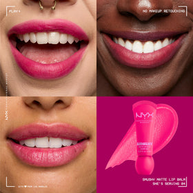 Close-up of NYX Smushy Matte Lip Balm texture