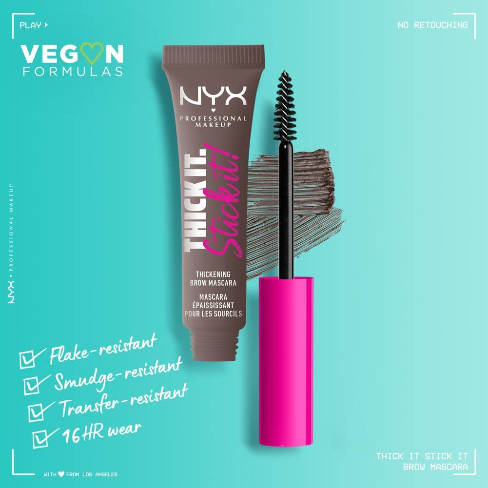 Close-up of NYX Thick It Stick It Brow Mascara brush