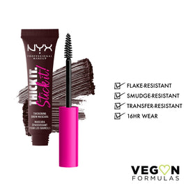 Close-up of NYX Thick It Stick It Brow Mascara brush