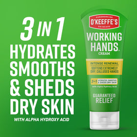 Close-up of O'Keeffe's Working Hands cream texture on a hand
