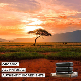 Close-up of O NATURALS African Black Soap texture