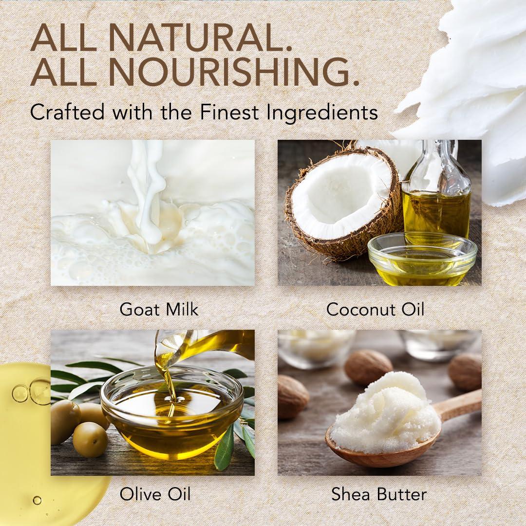 Close-up of O NATURALS Goat Milk Soap ingredients