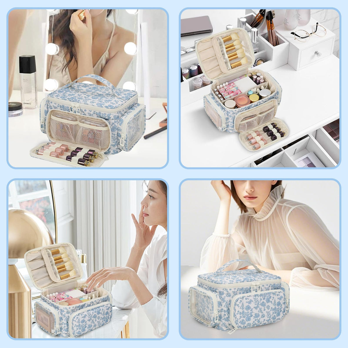 Close-up of OCHEAL Makeup Bag compartments