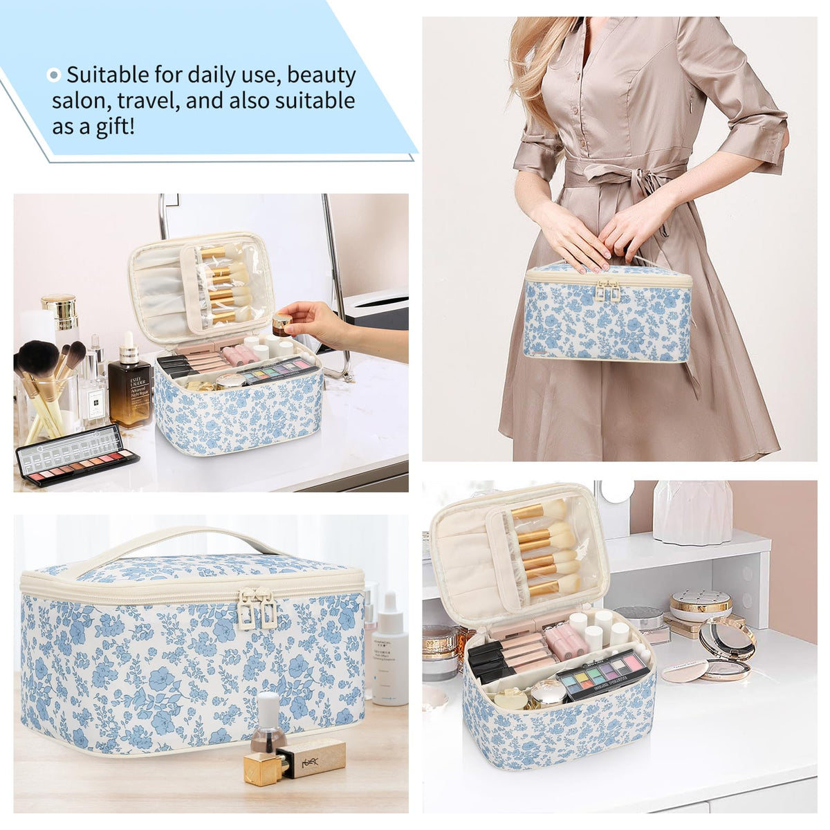 Close-up of OCHEAL Makeup Bag zippers