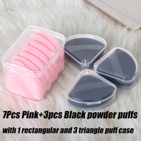 Close-up of Ocim Triangle Powder Puff with Case