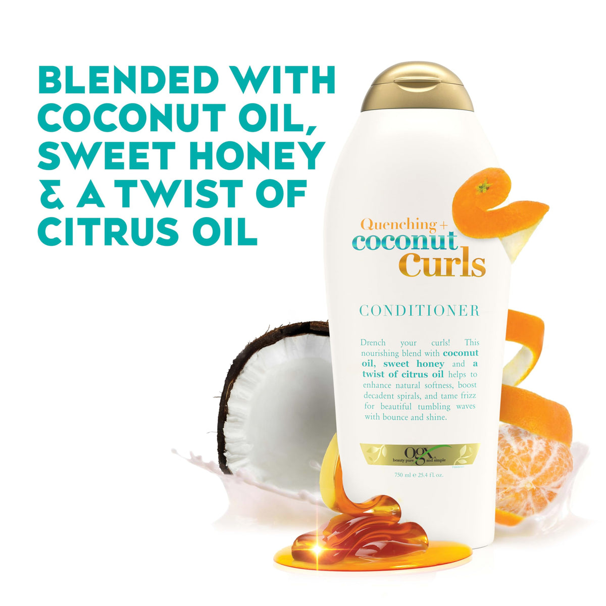 Close-up of OGX Quenching + Coconut Curls Conditioner texture