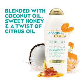 Close-up of OGX Quenching + Coconut Curls Conditioner texture