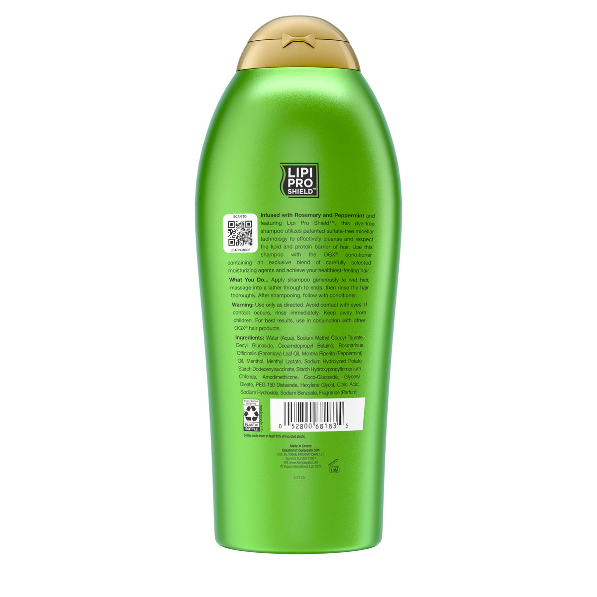 Close-up of OGX Rosemary Mint Shampoo texture