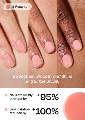 Close-up of ohora Natural Glow Milk Syrup Nail Strengthener bottle