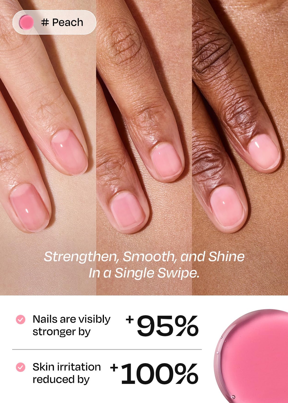 Close-up of ohora Natural Glow Water Syrup Nail Strengthener brush