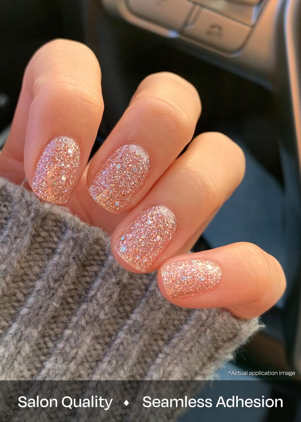 close-up of ohora Semi Gel Nail Strips showing nail wraps