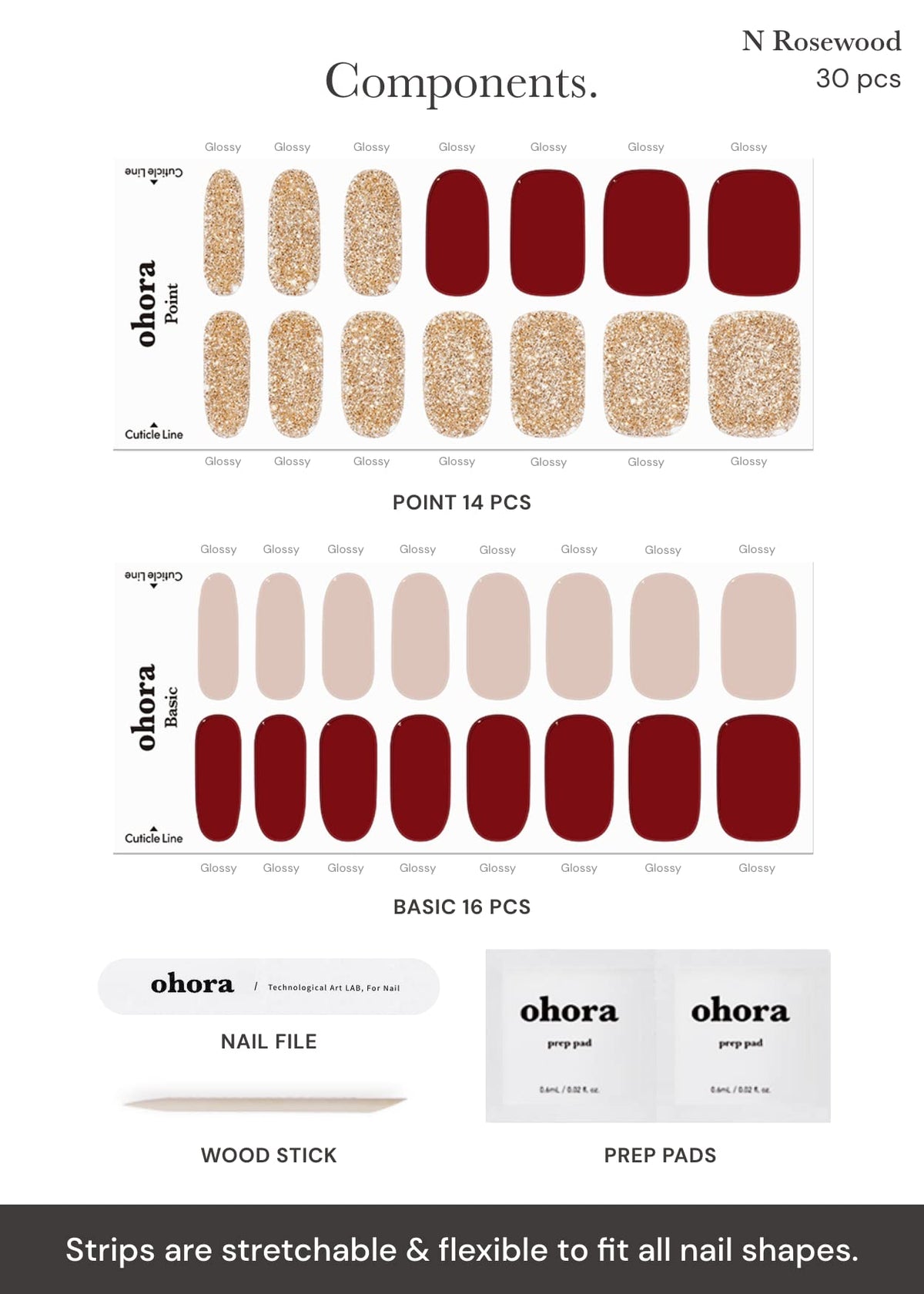 close-up of ohora Semi Gel Nail Strips texture